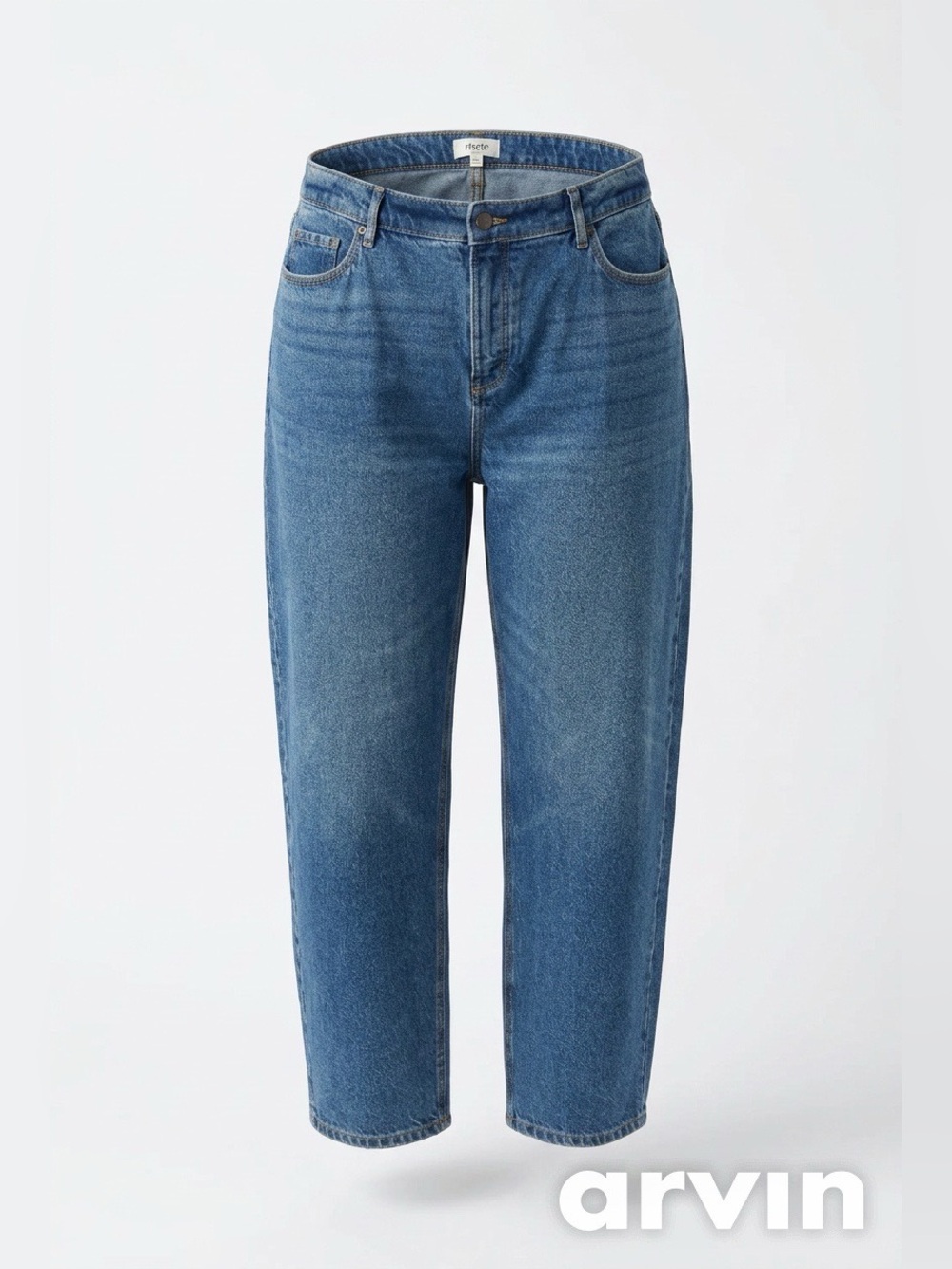 LOFT Rivete High Rise Barrel Leg Cropped Jeans Medium Wash Denim - Size 30 (10)